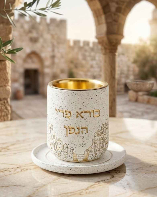 גביע קידוש מהודר מפולימר ירושלים גוון בהיר