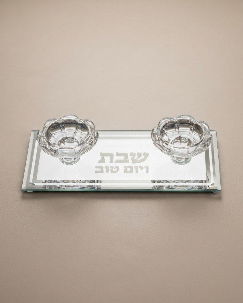 מגש פמוטים מהודר מזכוכית