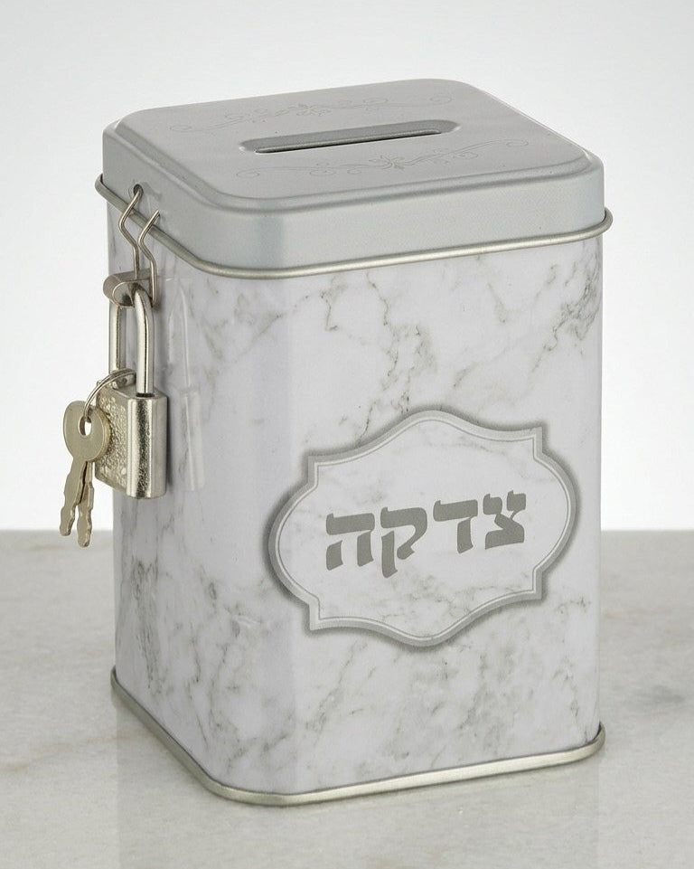 קופת צדקה פח שיש אפור